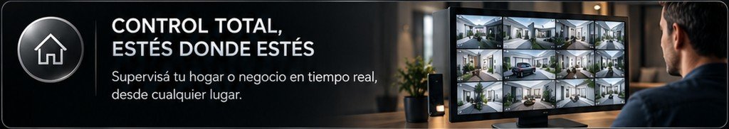 Control total, estés donde estés. Supervisá tu hogar o negocio en tiempo real, desde cualquier lugar.